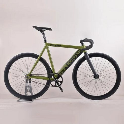 Colossi 고정 기어 자전거 알루미늄 프레임 탄소 포크 단일 속도 53cm 55cm 픽시, GREEN carbon wheel 로드 자전거