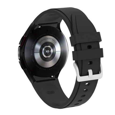 스트랩 삼성 갤럭시 시계 4 40mm 44mm smartwatch 실리콘 릿지 스포츠 correa 팔찌 갤럭시 시계 4 클래식 42mm 46mm 밴드, Black, Galaxy watch 4 40mm