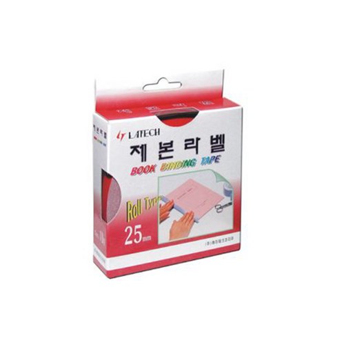 레이테크 제본라벨 제본테이프 25mmx10m 9색, 01-적색(25mm...