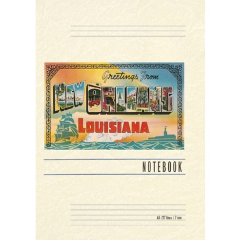 (영문도서) Vintage Lined Notebook Greetings from New Orleans Louisiana Paperback, Found Image Press, English, 9798385420940