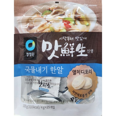 [트윈스몰] 맛선생 멸치디포리 국물내기 한알(100g) 깔끔한 보관 한알 육수내기, 100g, 1개