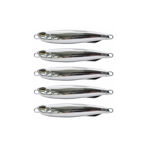 행운을파는낚시 Z 크롬 메탈지그 5개세트, 80g, 5개