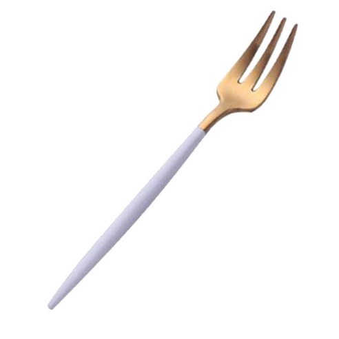 케이크 디저트 아이스크림용 디너 포크 13.3cm - 스테인리스 스틸, 화이트 골든, 스테인레스 스틸