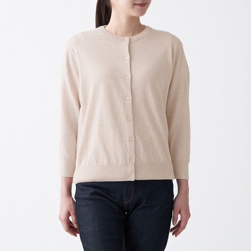 무인양품 MUJI 여성 UV컷 크루넥 가디건 BAD51A1S