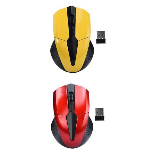 2.4G 고정밀 무선 광 마우스 수신기 Win/Mac/Android Yellow+2.4G 고정밀 무선 광 마우스 수신기 Win/Mac/Android Red, 빨간색, {"사이즈":"108x75x38mm"}, {"수건소재":"플라스틱"}