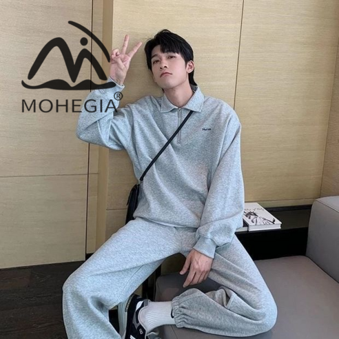 MOHEGIA 새로운 남성 스포츠 정장 패션 캐주얼 스웨터 바지