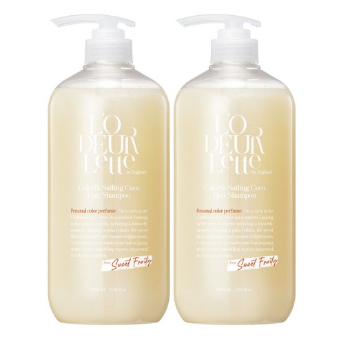 로더렛 컬러 핏 세일링 코코 헤어 샴푸 1000ml, 2개, 1L