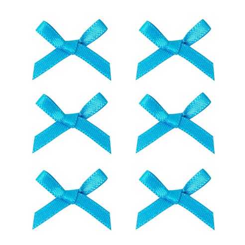 드림팩토리 공단 새틴 미니 리본 장식(소), 1000개, 05 블루