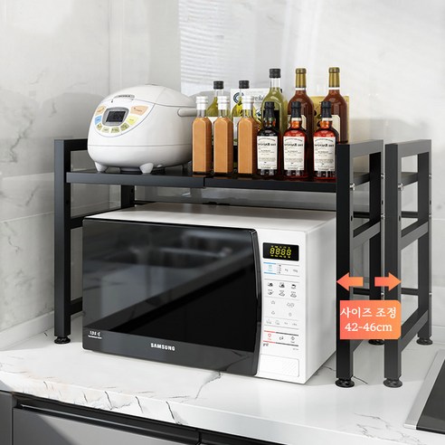 넓이와 높이가 조절 가능한 전자렌지 선반