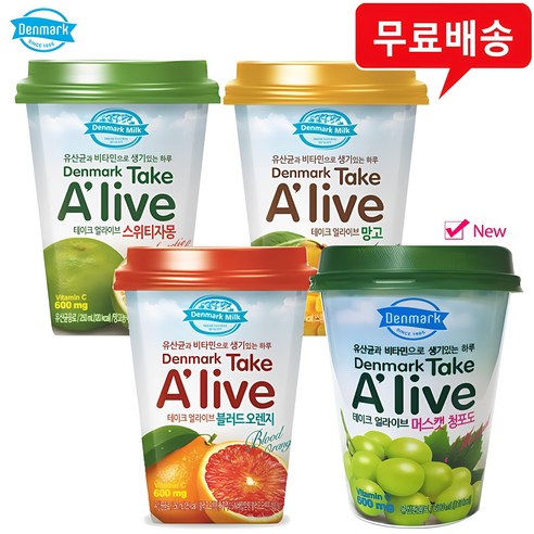 얼라이브 250mlx24컵(자몽6+망고6+오렌지6+머스캣6) 무배, 250ml, 1세트, 24개