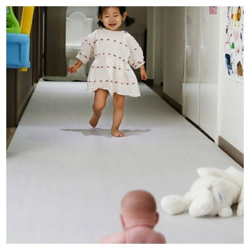 체리나무 PVC 롤 놀이방매트, 그레이