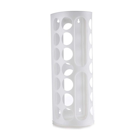 TeeFly 벽 마운트 가방 디스펜서 대용량 플라스틱 홀더 쉬운 액세스 가방을위한 여러 개의 큰 구멍, 1개, 하얀색