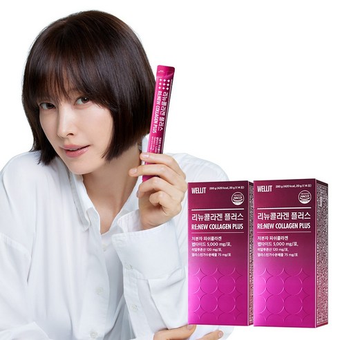 웰릿 리뉴콜라겐 플러스 5000mg 피쉬콜라겐 히알루론산 엘라스틴, 280g, 2개
