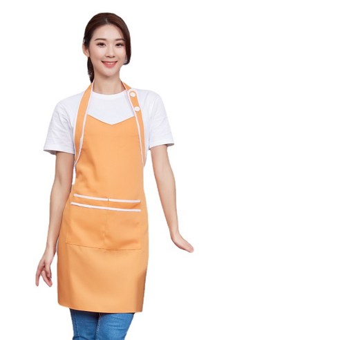 ANKRIC 조절 가능 종업원 방유 방모 목걸이 앞치마 내장간대략 원피스앞치마, 노랑