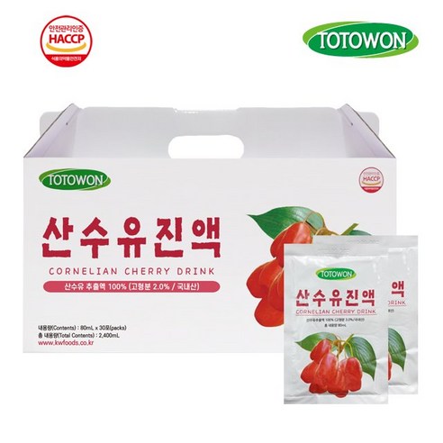 강원식품 산수유진액 80mL 30포, 30개