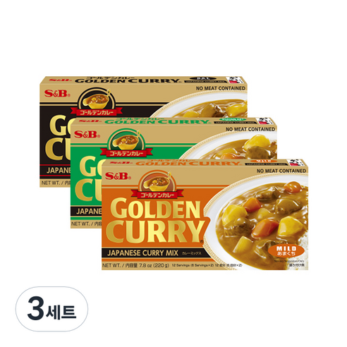 에스앤비 골든카레 220g x 3종 세트, 3세트