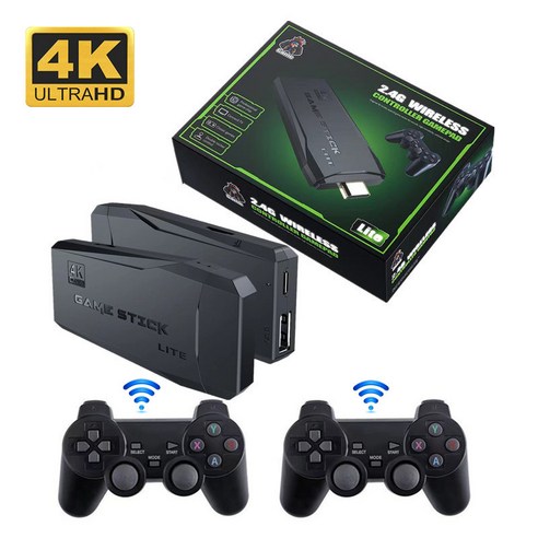 4K HD 휴대용 콘솔 2.4G 무선 컨트롤러가있는 비디오 게임 콘솔 PS1 플레이 스테이션 1 용 클래식 게임 더블 게임 플레이어, M8 64G