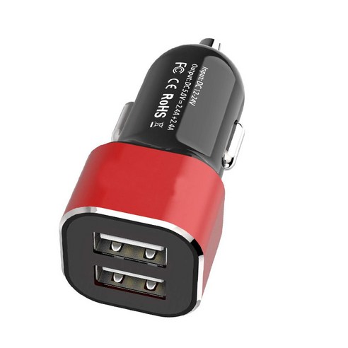 Qc30 빠른 충전 작은 사각형 자동차 휴대 전화 충전기 담배 라이터, Qc3.0 2.4, 블랙 실버