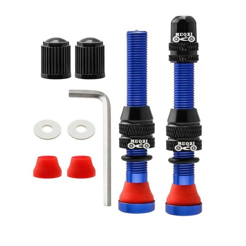 60mm 카메라가 없는 밸브 스템 프레스타 초경량 합금 타이어 밸브 코어 도구 밸브 스템 캡, 파란색, {"사이즈":"60mm"}, {"수건소재":"알루미늄 합금"}