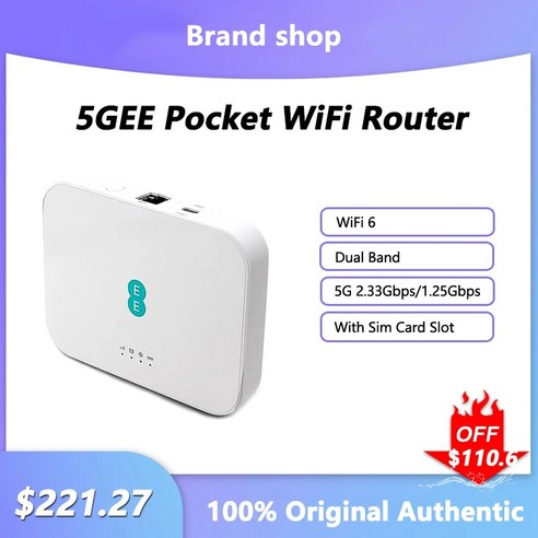 LTE 유심라우터 4G SIM 카드 슬롯이 있는 5GEE 포켓 와이파이 233Gbps 듀얼 밴드 245GHz 모바일 광대역 와이파이 6 16Gbps MiFi 리피터, 1.WHITE