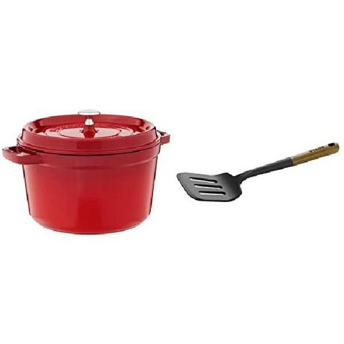 Staub 주철 더치 오븐 5-qt 키가 큰 Cocotte 프랑스산 5-6인분 체리, 캐서롤, 톨 5쿼트, 석류 시럽, 1개