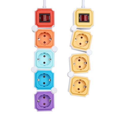 아이정 지그재그 디자인 인테리어 컬러 멀티탭 모음, 03. 블랙, 4구 1.5M, 1개, 혼합색상