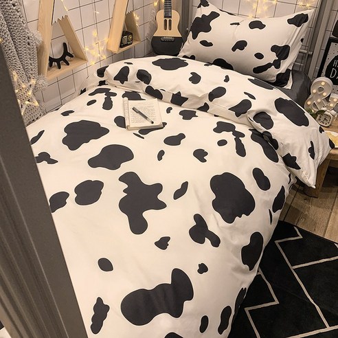DFMEI 흑백 면 이불 커버 150x200 기숙사 침대 시트 사람 면 1.5*2 m 이불 커버 단일 조각, DFMEI J 부드러운, 0.9/1.2m 침대 세 조각 침대 시트) 150 ×