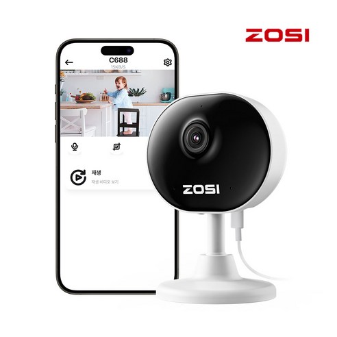 ZOSI 소형 실내용 WiFi CCTV 카메라 – 2MP 가정용 감시카메라 위장카메라