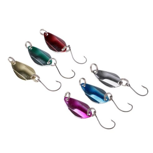 6Pcs 금속 숟가락 낚시는 민물과 바닷물을 위한 하드 크랭크 미끼를 미끼, 혼합 색상, 1.0 인치