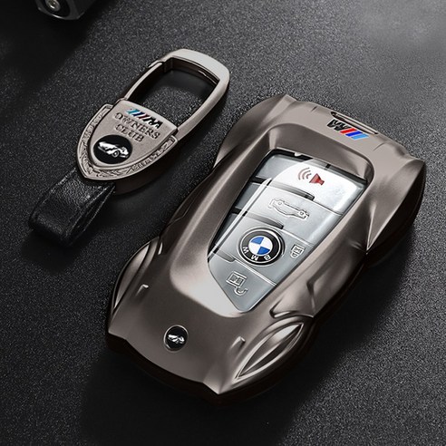 BMW 키케이스 스마트 메탈 풀커버 차키케이스 5시리즈 3시리즈 차키링 차키홀더 차량용품, A타입, 메탈블랙