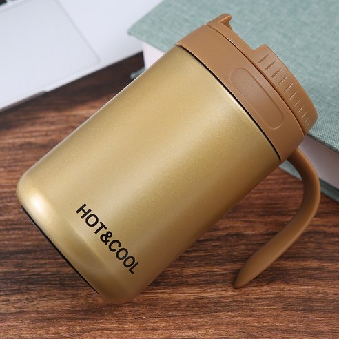 ZZJJC 아이디어 보온병 아이디어 텀블러 아웃도어 보온병, 브라운, 350ml
