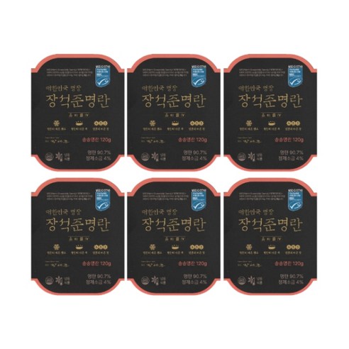 계절품은 [명장 장석준 올바름4 명란] 송송명란 120g x 6팩, 1