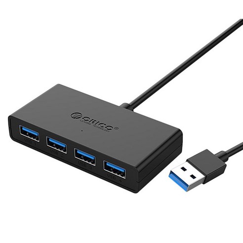 블랙 울트라 포트 USB 3.0 허브 스플리터 W/전원 공급 장치 포트 PC/노트북용 하이 어댑터, 검정, 30 센티미터, ABS