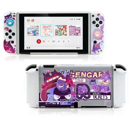 에어팟 프로 3 2 1 세대 포켓몬 스터 몬스터볼 메타몽 팬텀 3d 케이스 파우치 굿즈 Gengar 만화 TPU 소프트 보호 쉘 NS 스위치 게임 콘솔 커버 닌텐도 OLED용 패션, [08] Switch oled Gengar 2