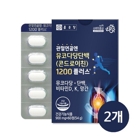 종근당 관절연골엔 뮤코다당단백 콘드로이친 1200 플러스, 60정, 2개