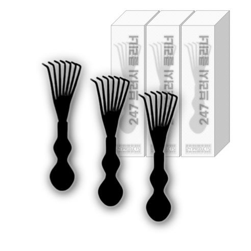 247Products 브러시 클리너, 3개, 검은색