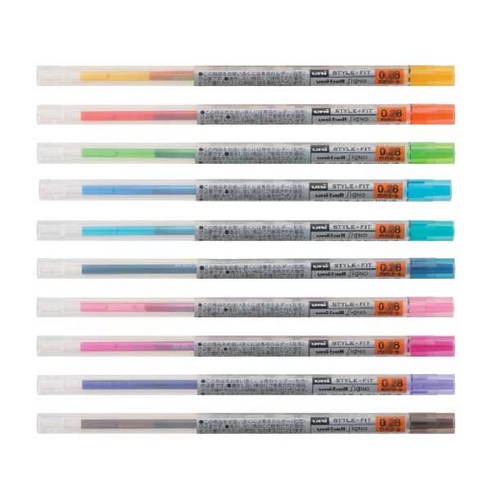 유니 스타일핏 리필심 0.38mm UMR-109-38, 컬러풀10색