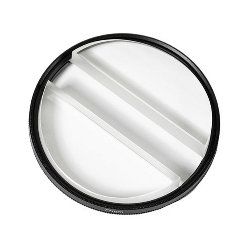 77mm 더블 하프 문 렌즈 필터 반복 컬러 이미지 중간에 선명, 77x77x5mm, 클리어 블랙, 유리