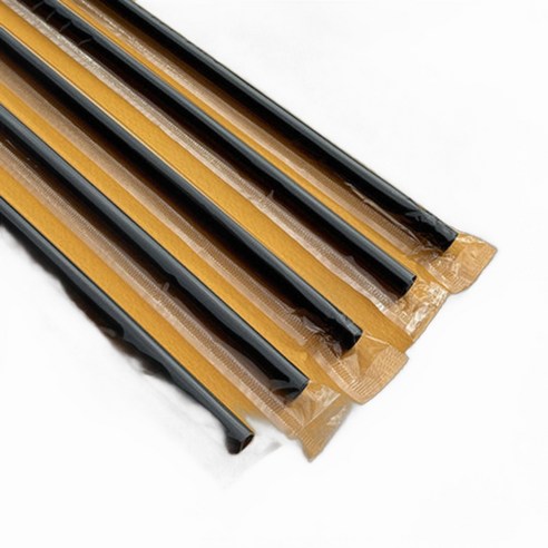 일자 빨대 검정 7mm 25cm 개별 포장 500개 카페 커피 일회용 스트로우, 1개, 500개입
