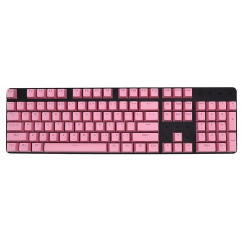 Retemporel 기계식 키보드 범용 키 캡 ABS 104 영어 문자 투명 핑크, 분홍
