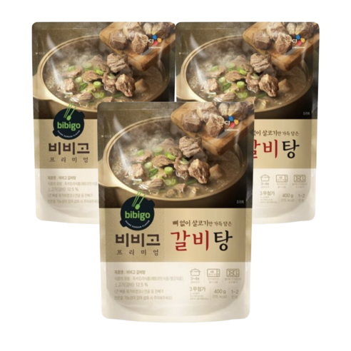 비비고 갈비탕, 400g, 3개