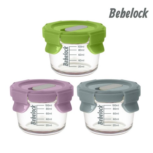 베베락 포네르 글라스 이유식용기 120ml(3P), 포네르 글라스 120(3P)