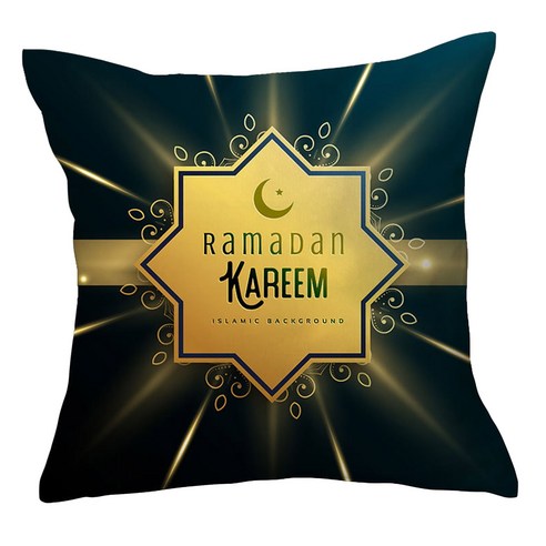 OEM Ramadan Decoration Cushion Cover Gold Moon Star Eid Mubarak Festive Pillow CoverZCF210309752F, A