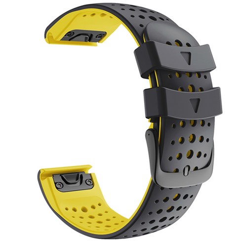 Garmin Fenix 1 2 3hr 3 Sapphire Quaitx 3 스트랩 가민 QUICKFIT 26mm 통기성 고무 퀵 릴리스 손목 스트랩, #5, Quick Fit 26mm