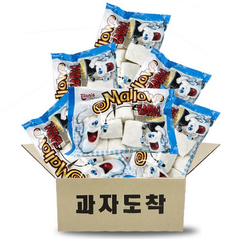 Tian 구워먹는 빅 마시멜로 캠핑 BBQ 225g X 6봉 대용량 캠핑 꼬치 대왕 바베큐용 마쉬멜로우 마시멜로우 수입과자, 1세트