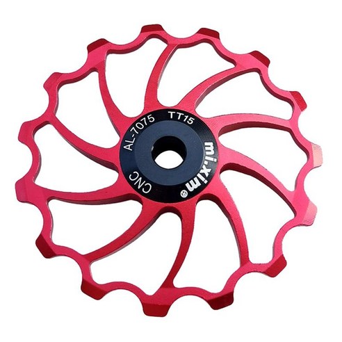 도로 자전거 세라믹 풀리 뒷 변속기 15T 가이드 MTB 베어링 자키 휠, 빨간색, 직경 58mm, 알루미늄 합금