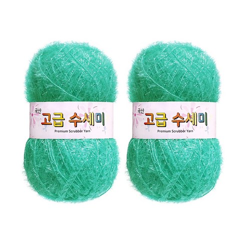 울클럽 별꽃수세미 만들기 DIY 고급수세미실 80g 2볼세트, 164민트