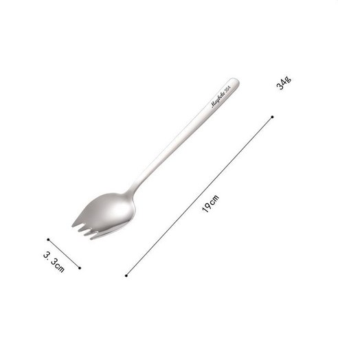 빈티지 포카락 일체형 스테인레스 디저트 라면 도시락 직장인 자취 포크 숟가락, 단일사이즈, G