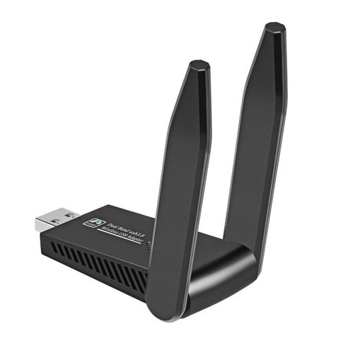 WiFi 어댑터 1200Mbps USB Dock 무선 네트워크 카드 듀얼 밴드 WiFi 동글, 16x12.2x1.4cm, 검정, ABS + 금속