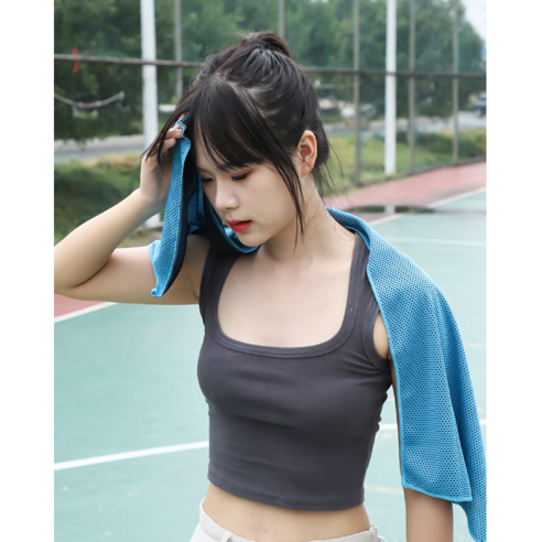 스포츠 타월, 3개입, 스카이블루